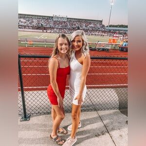 Lucy in the sky red sparkle mini dress